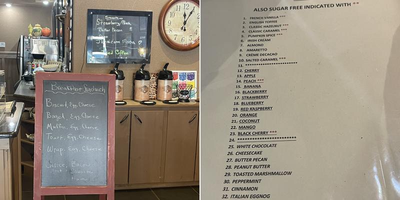 Streetcar Station Coffee Shop Menu