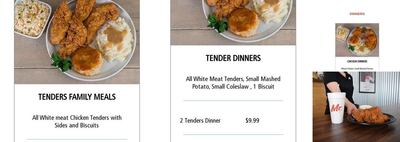 Mr. Chicken Menu
