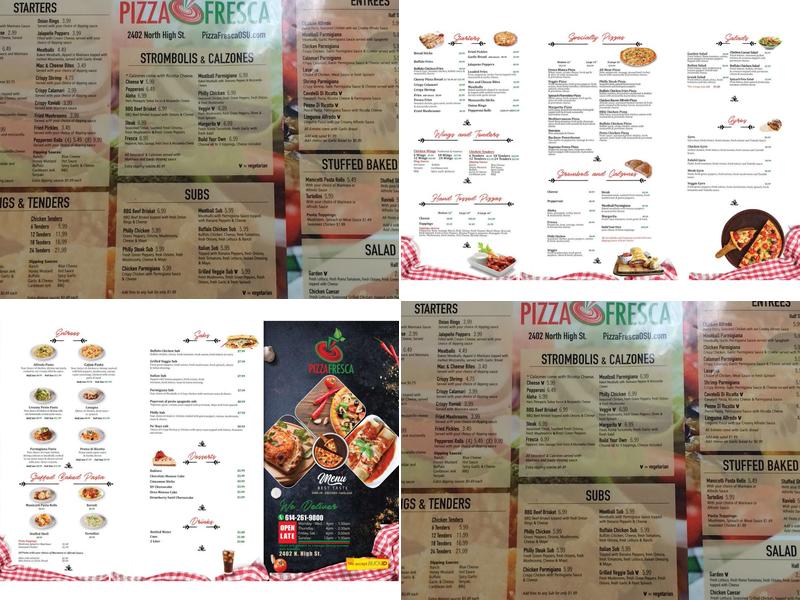 Pizza Fresca Menu
