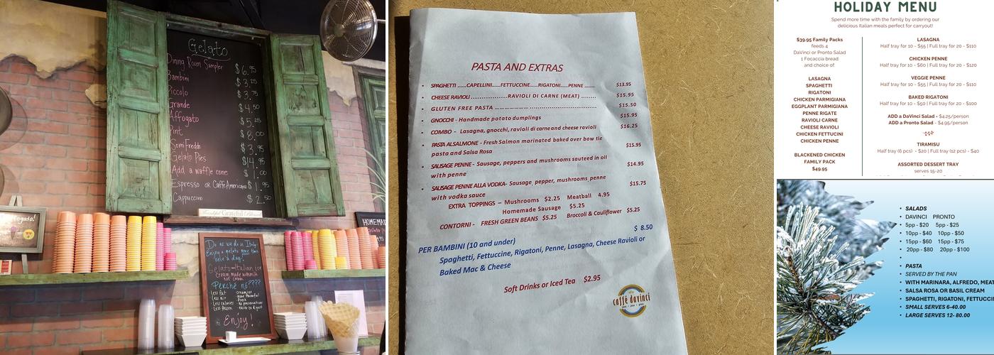 Caffe DaVinci Menu