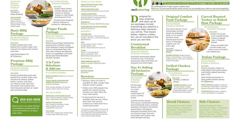 MCL Restaurant & Bakery — Kingsdale Menu