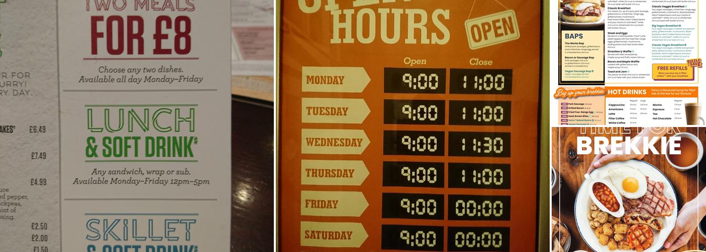 The Four In Hand Menu