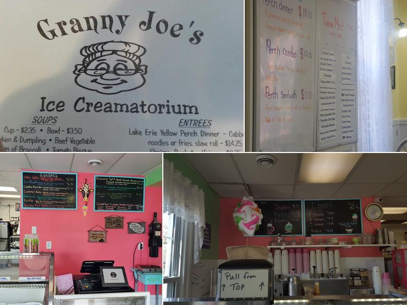 Granny Joe's Ice Creamatorium Menu