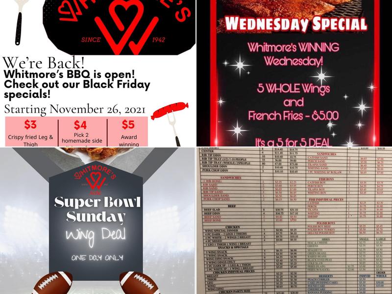 Whitmore's Bar-B-Q Menu
