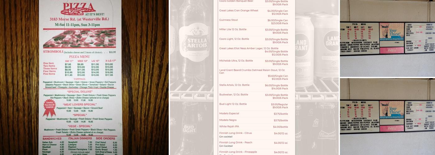 Antolino's Pizza Menu