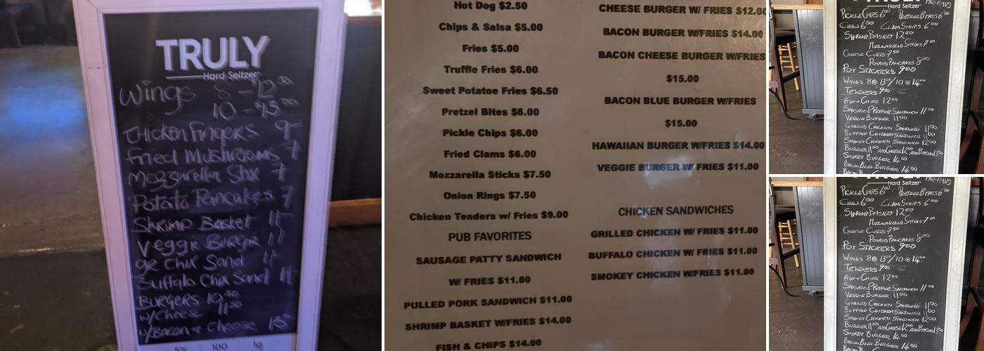 Ronni MacGregor's Pub Menu