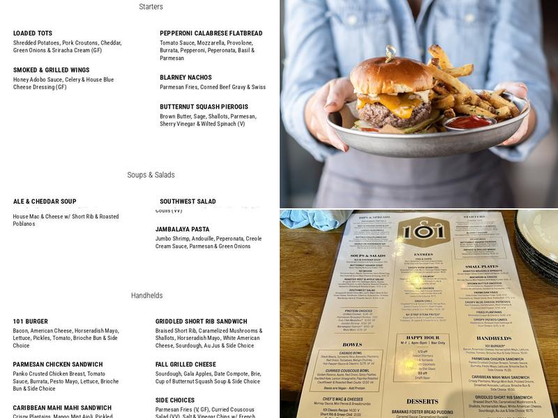 101 Craft Kitchen Menu