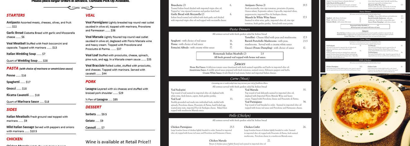 Pasqualone's Menu