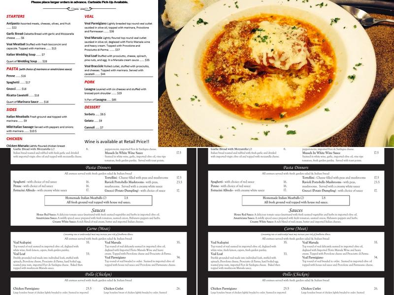 Pasqualone's Menu