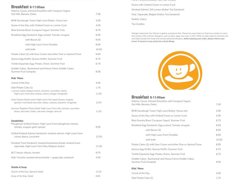 ExtraSpecialTeas Menu