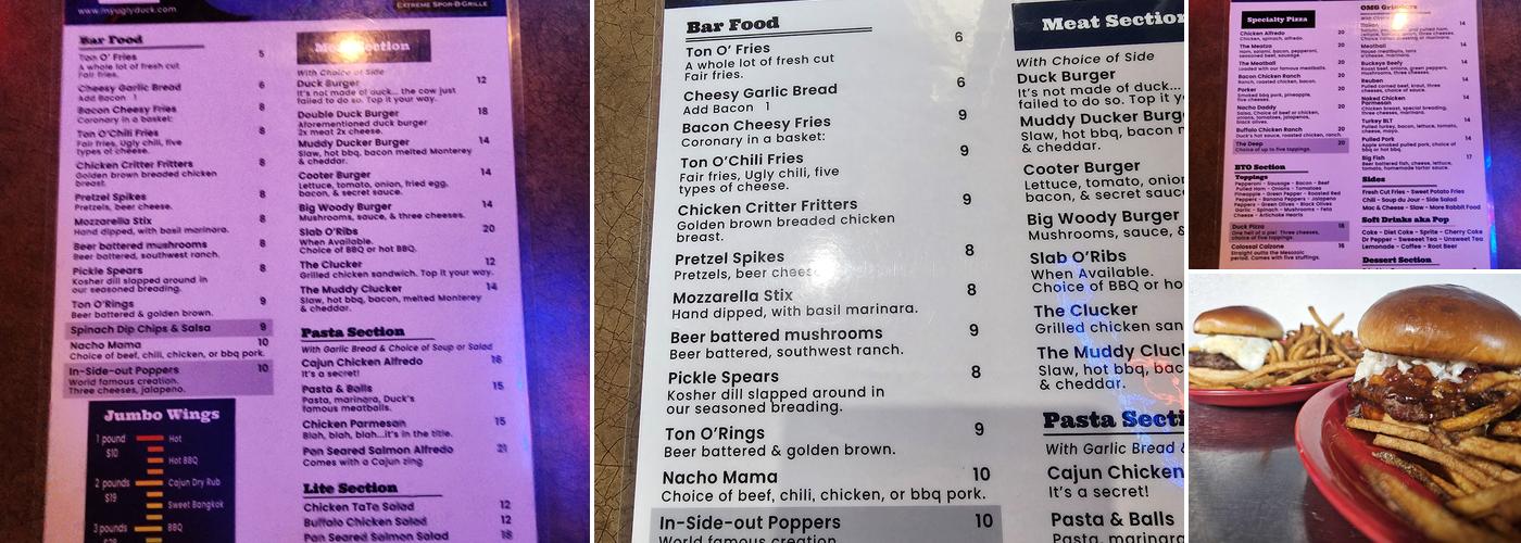 Ugly Duck Menu