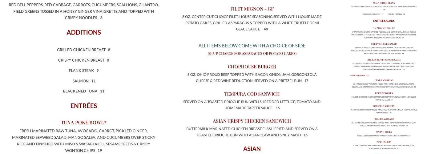 J Liu Restaurant & Bar Menu