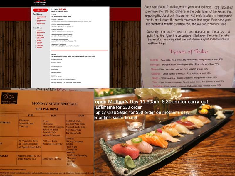Sushiko Menu
