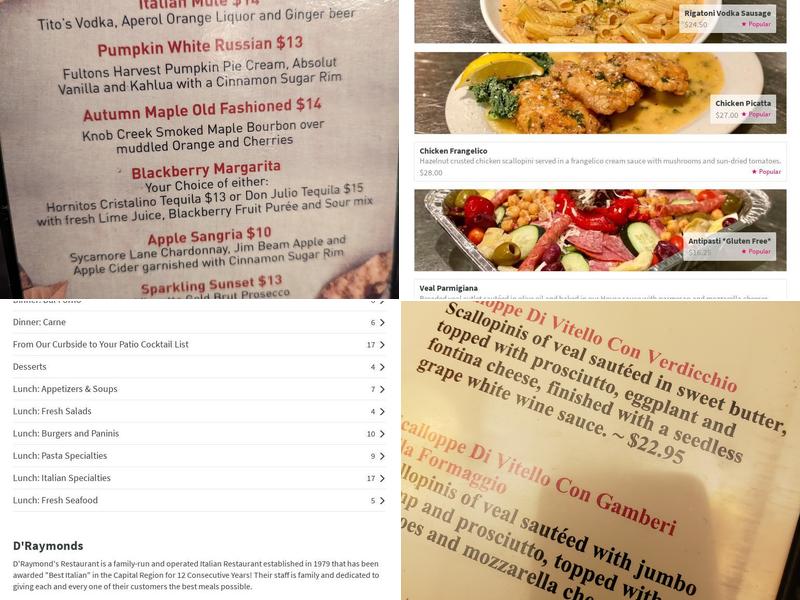 D'Raymonds Menu