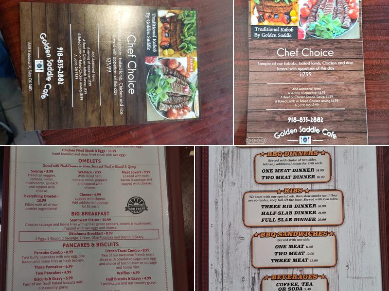 Golden Saddle Cafe Menu