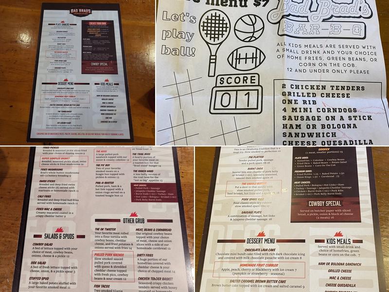 Bad Brad's Bar-B-Q of Yukon Menu