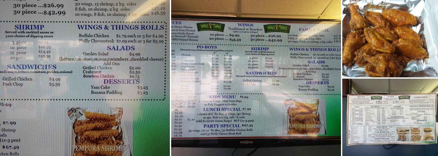 Wings & Things Menu