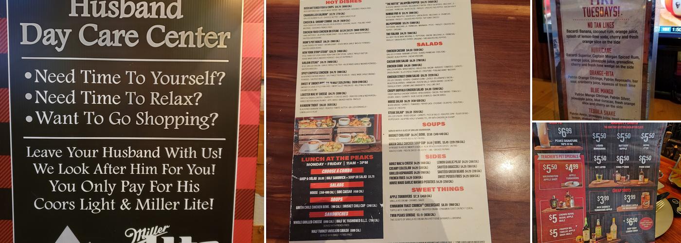 Twin Peaks West OKC Menu