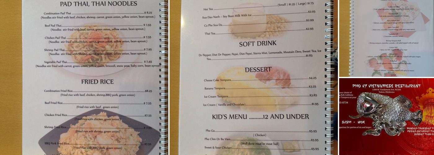 Pho Vy - Vietnamese restaurant Menu