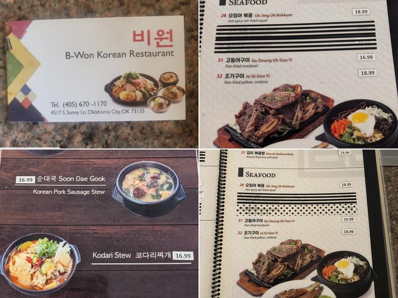 B-Won Menu