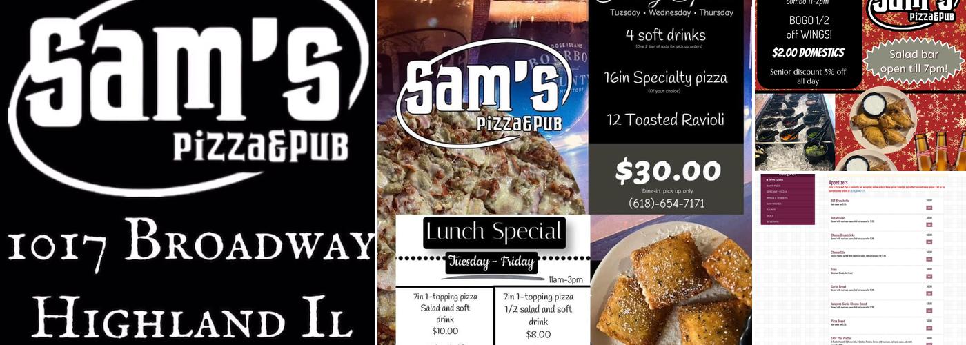 Sam's Pizza & Pub Inc. Menu