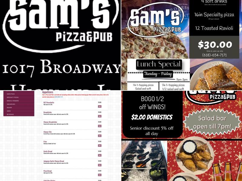 Sam's Pizza & Pub Inc. Menu