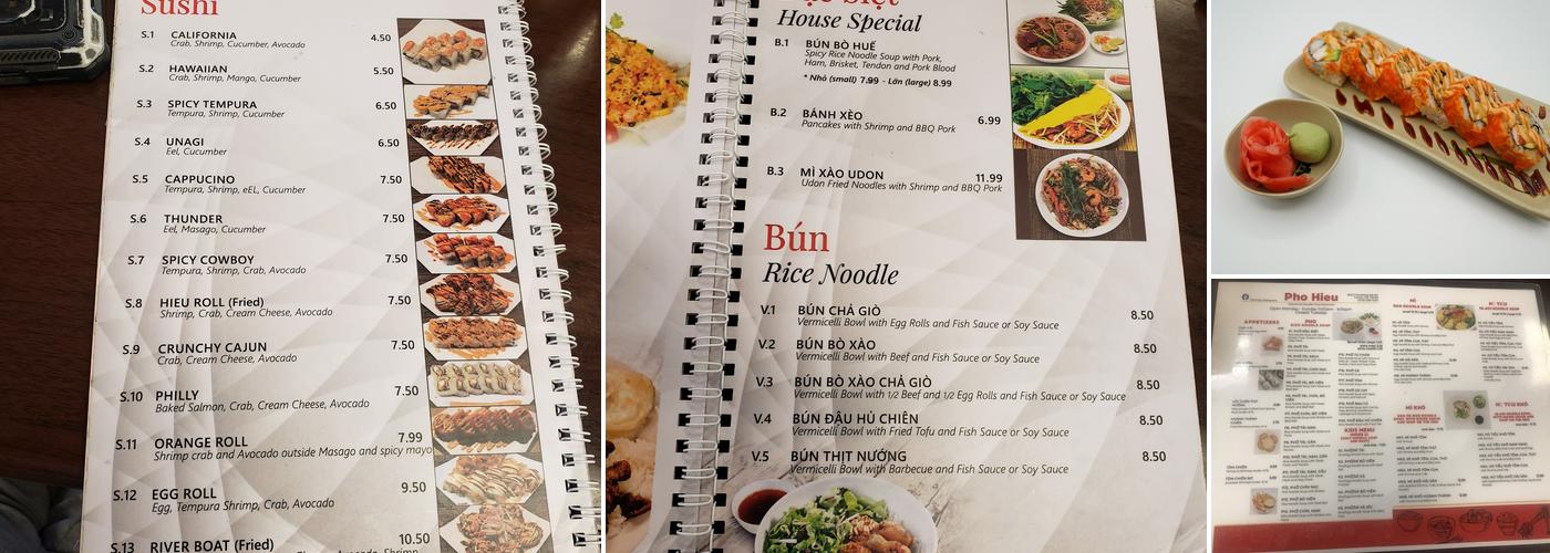 Pho Hieu Menu