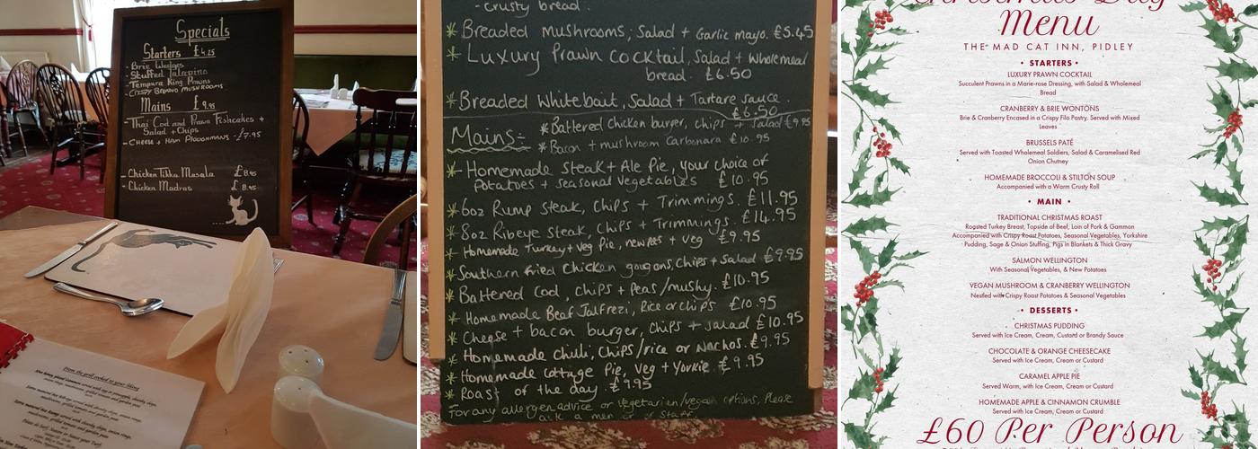 The Mad Cat Inn Menu