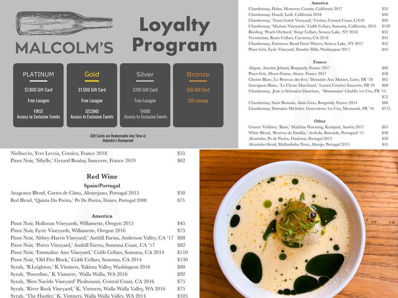 Malcolm's Menu