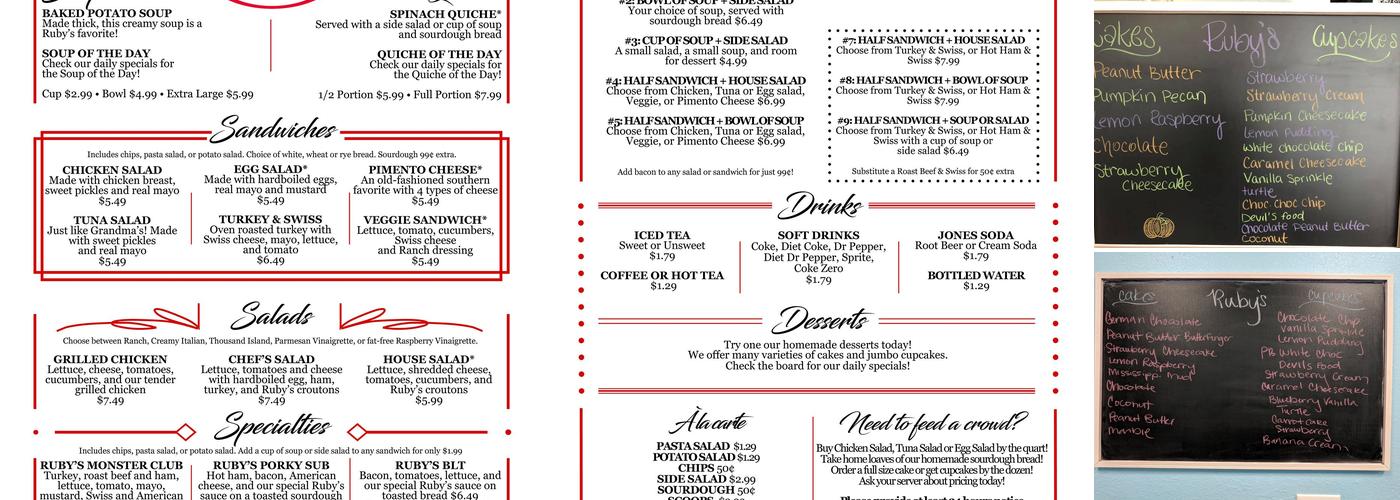 Ruby's Menu