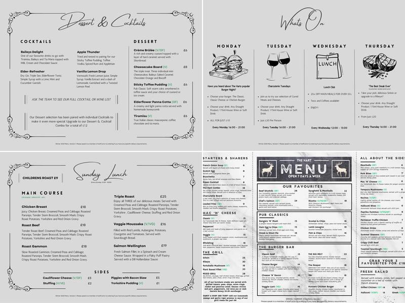 The White Hart Warboys Menu