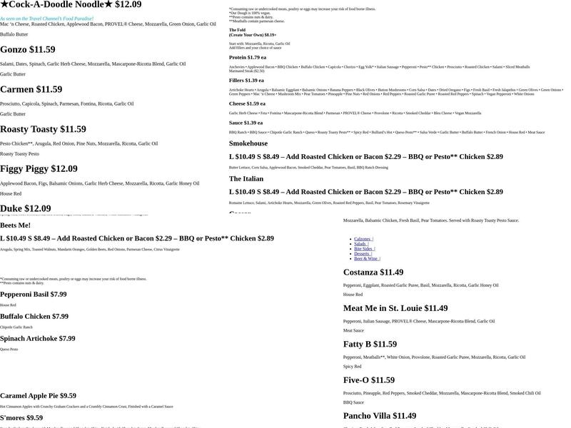 Sauce on the Side Menu