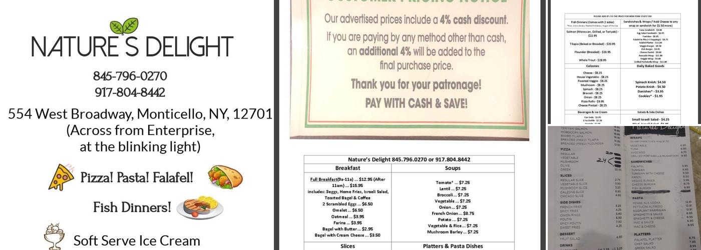 Nature's Delight Restaurant Menu