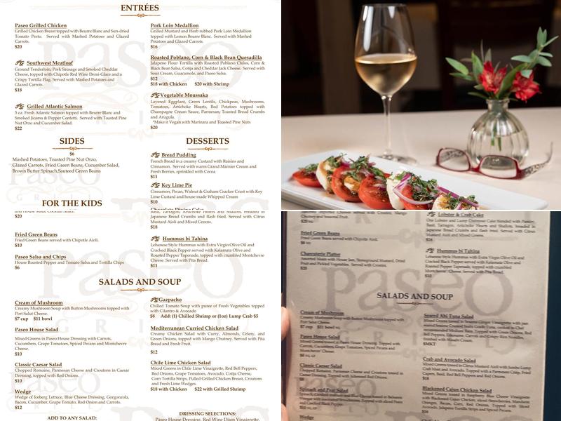 Paseo Grill Menu
