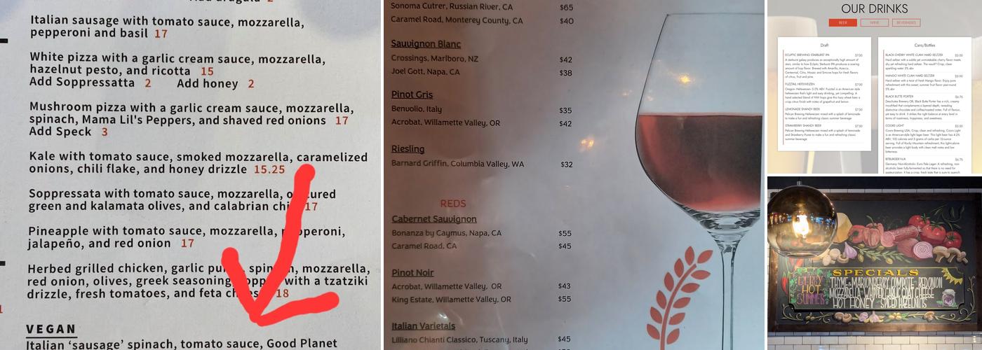 Pizzeria sul Lago Menu