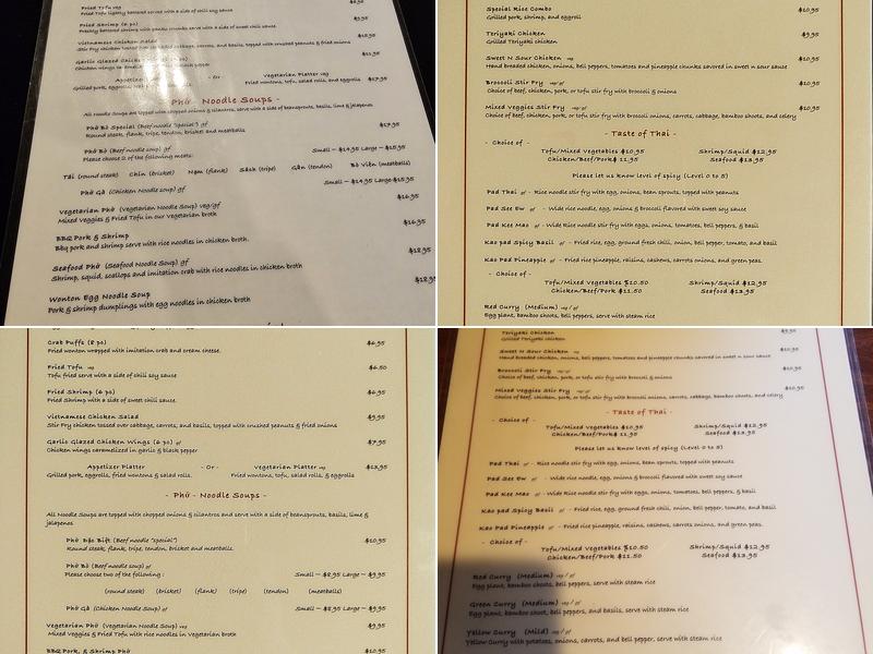 Pho Thi Menu