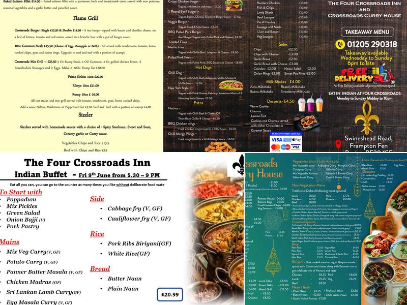 Four Crossroads Inn Menu
