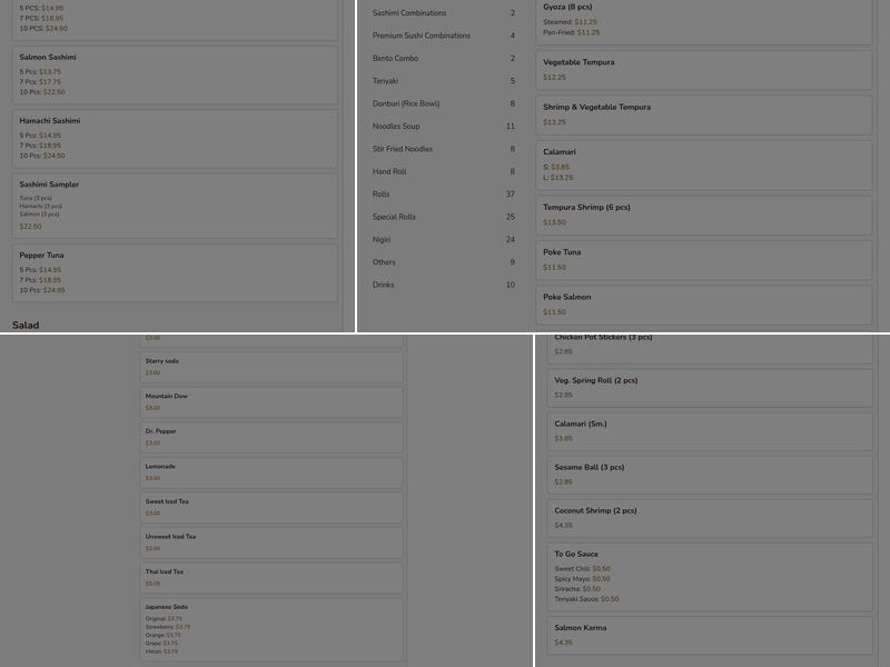 Sushi Brothers Menu