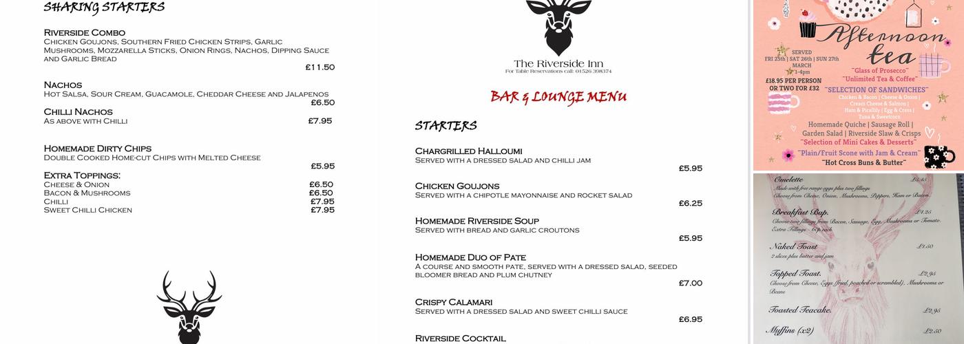 The Riverside Inn Menu