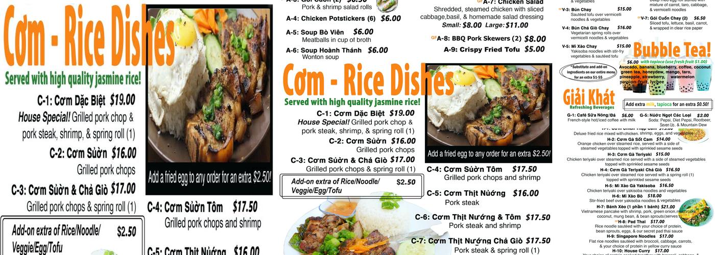 Just Pho You Menu