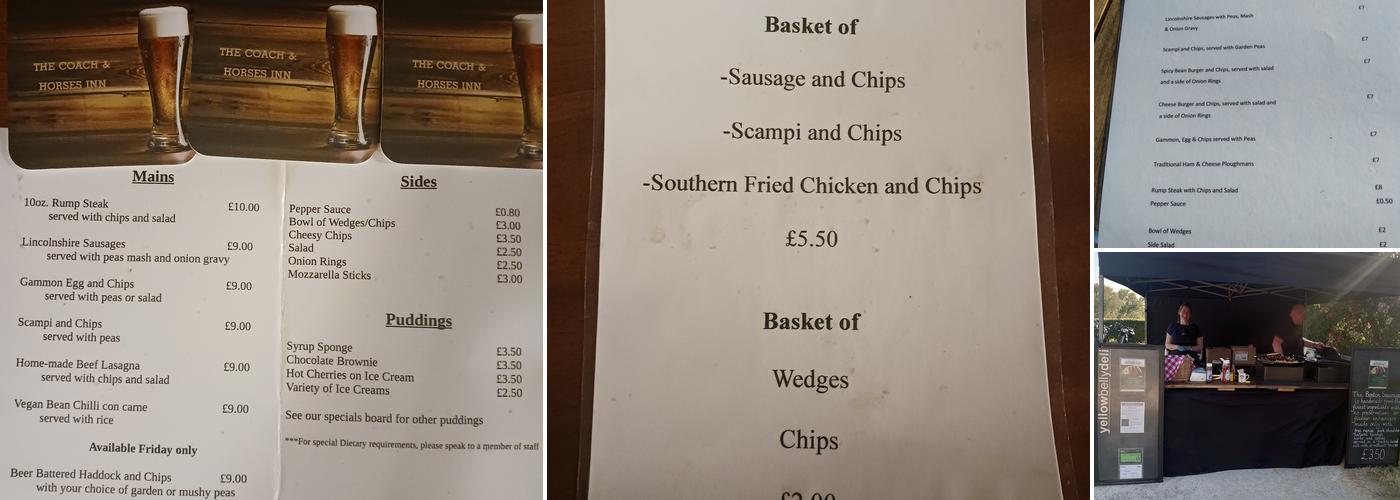 The Coach and Horses Inn Menu