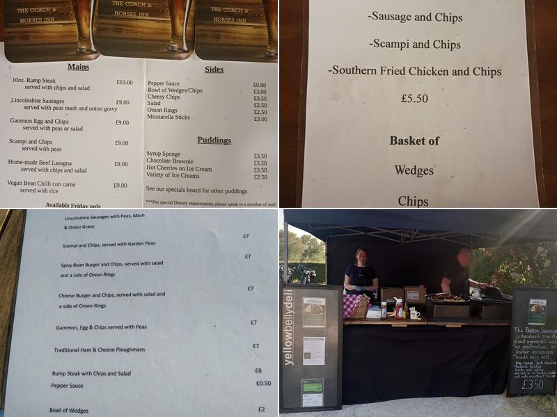 The Coach and Horses Inn Menu