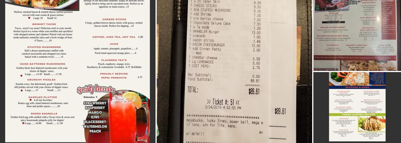 Rodeo Steakhouse & Grill Menu