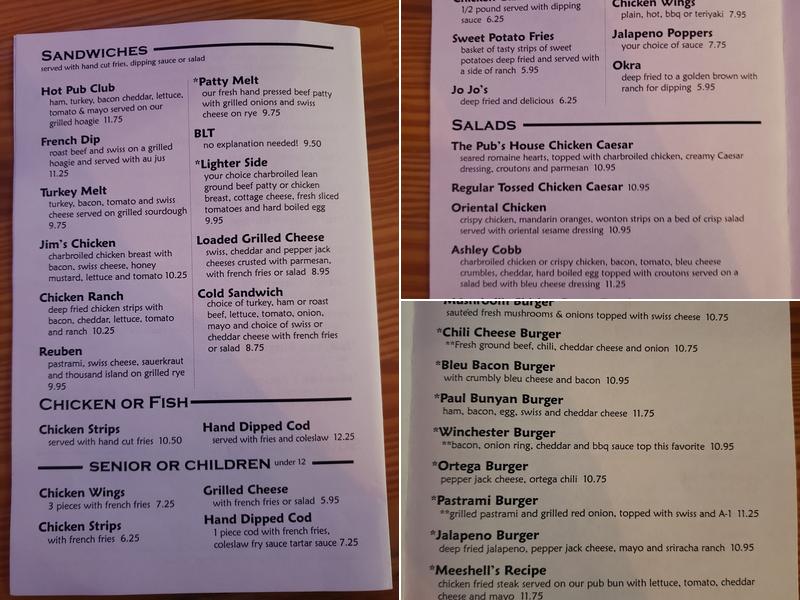 Winchester Pub & Grill Menu