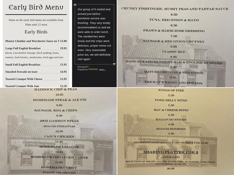 Ye Olde Whyte Swanne Menu