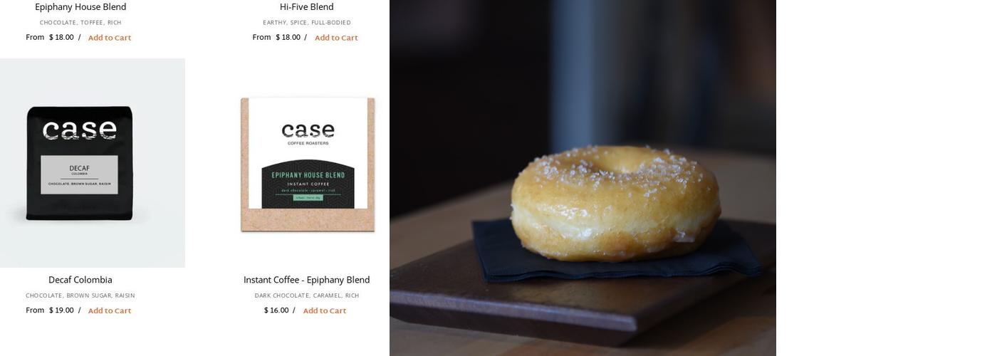 Case Coffee Roasters Menu