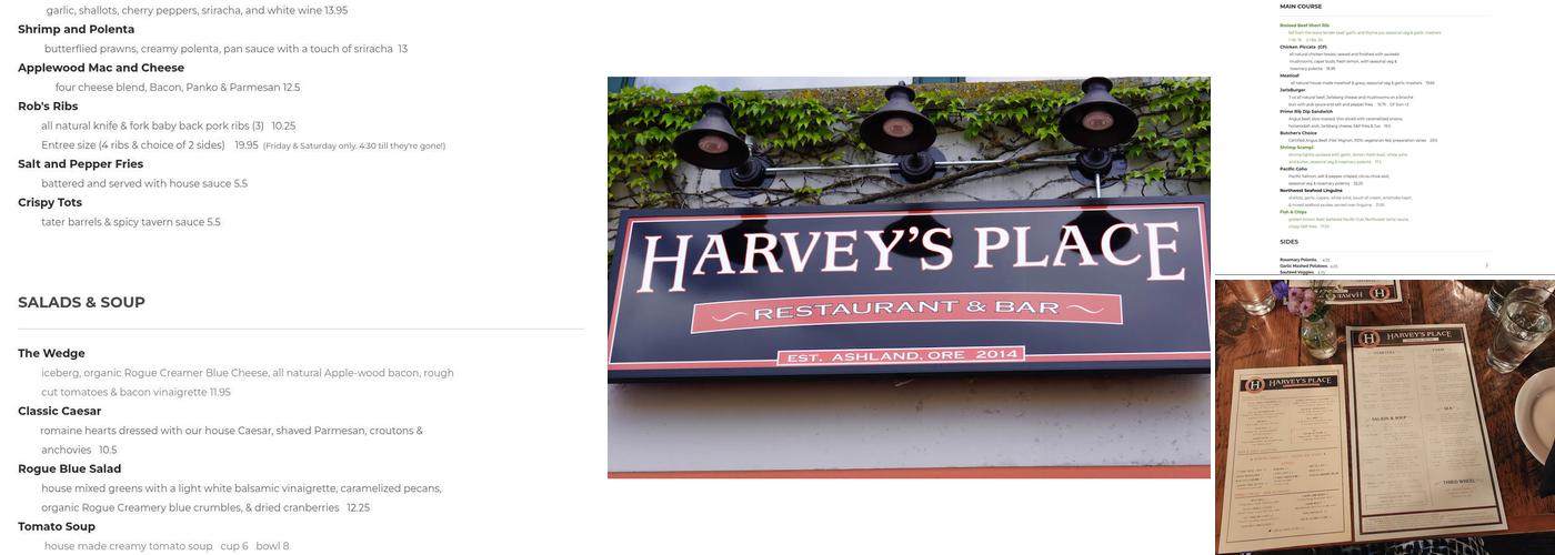 Harvey's Place Menu