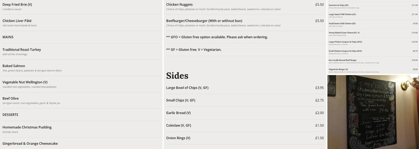 The Heneage Arms Menu