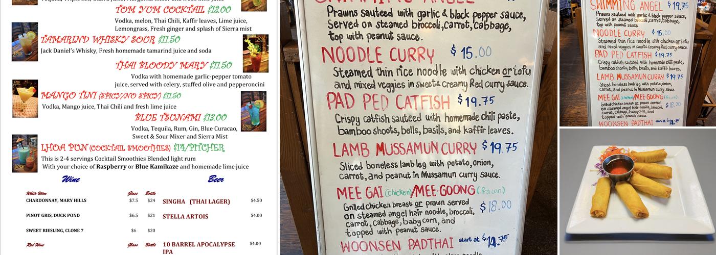 Rice Thai Cookery Menu