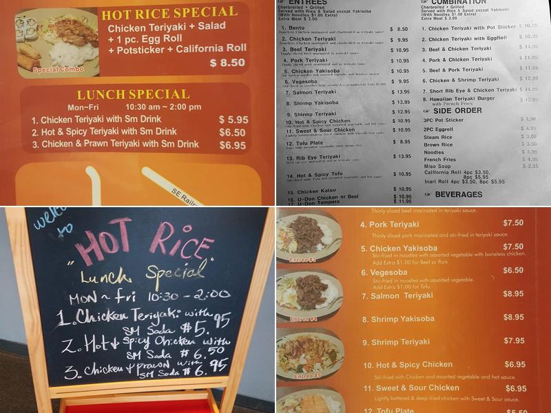 Hot Rice 2 Menu